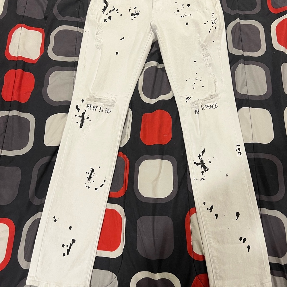 BRYANT SKINNY JEAN | WHITE RIP PAINT SPLATTER